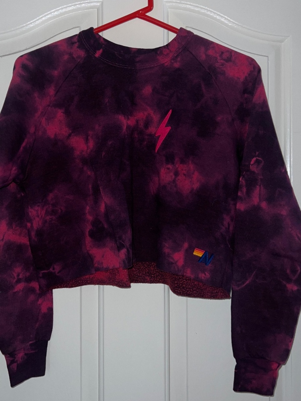Aviator Nation -XS- pink purple tie dye crop bolt